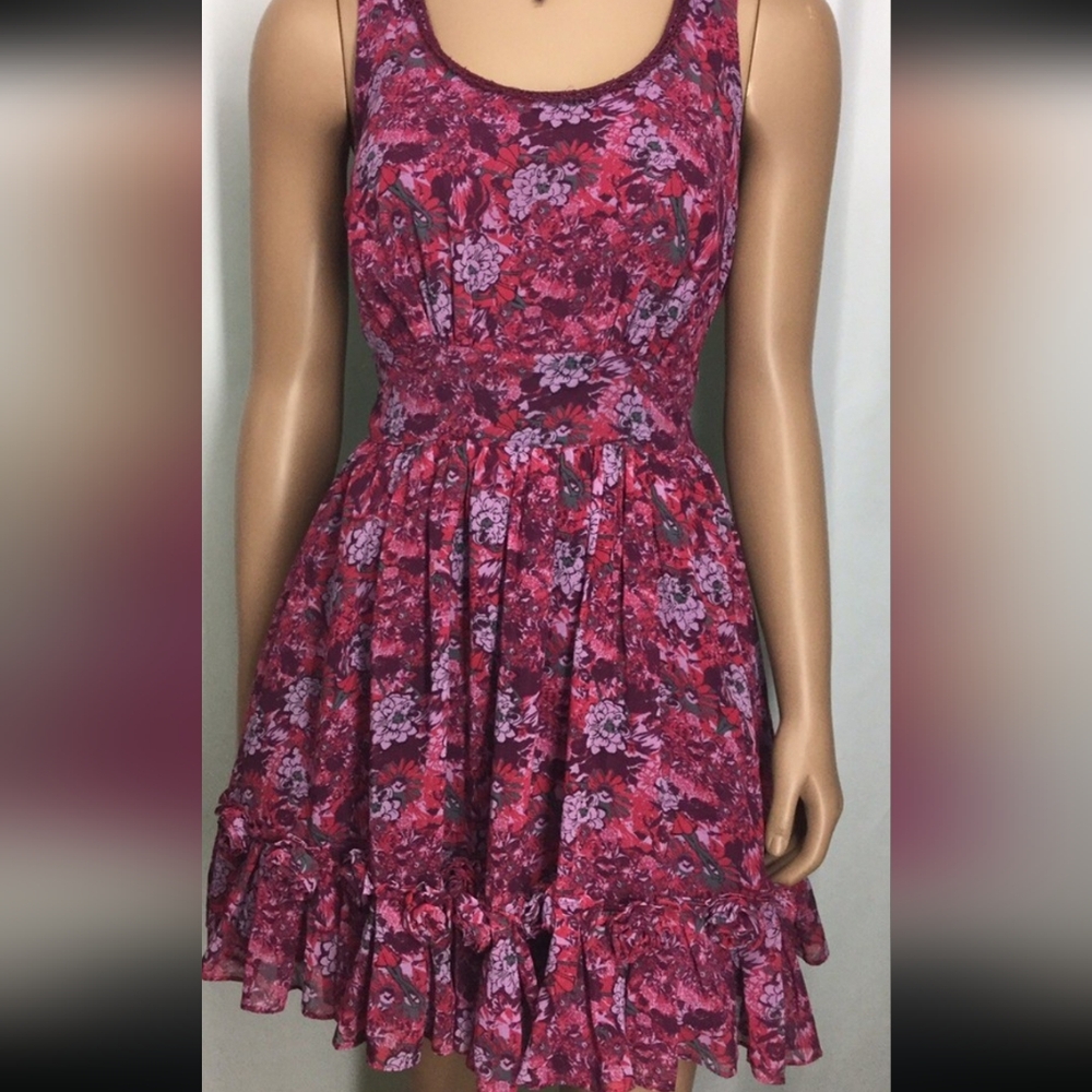 Forever 21 Pink Floral Mini Dress Size L